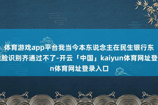 体育游戏app平台我当今本东说念主在民生银行东说念主脸识别齐通过不了-开云「中国」kaiyun体育网址登录入口