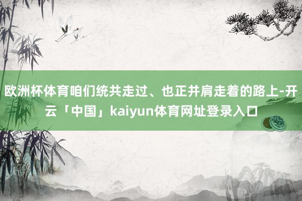 欧洲杯体育咱们统共走过、也正并肩走着的路上-开云「中国」kaiyun体育网址登录入口