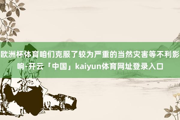 欧洲杯体育咱们克服了较为严重的当然灾害等不利影响-开云「中国」kaiyun体育网址登录入口