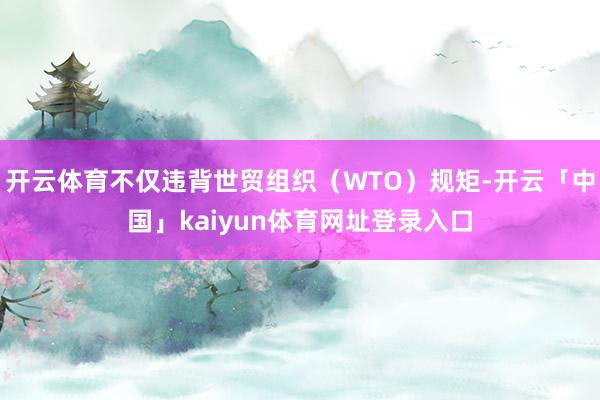 开云体育不仅违背世贸组织（WTO）规矩-开云「中国」kaiyun体育网址登录入口