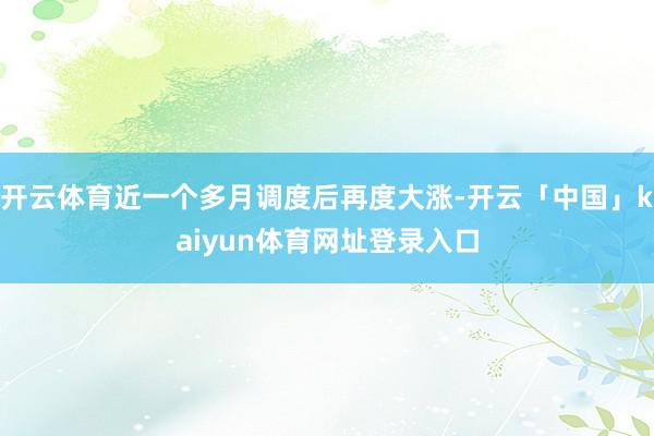 开云体育近一个多月调度后再度大涨-开云「中国」kaiyun体育网址登录入口