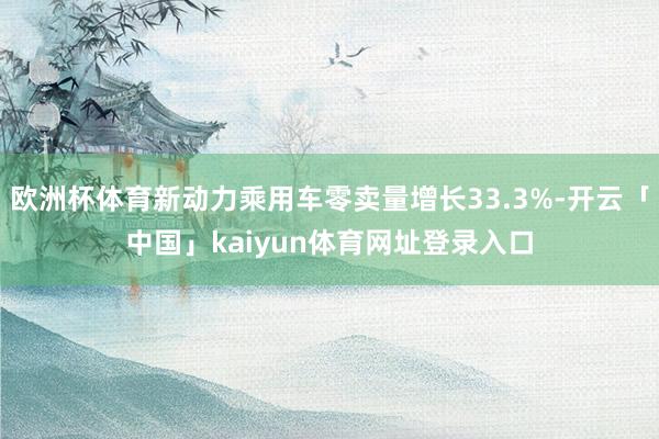 欧洲杯体育新动力乘用车零卖量增长33.3%-开云「中国」kaiyun体育网址登录入口