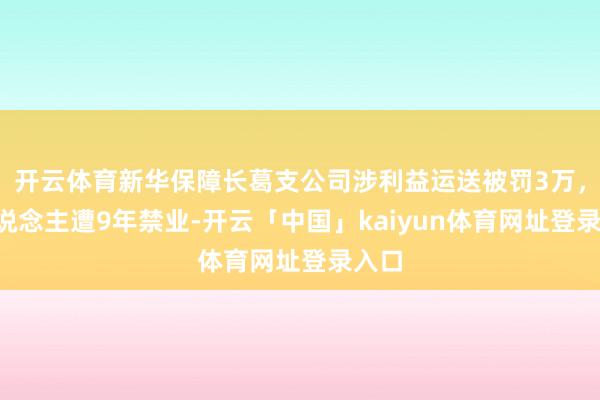 开云体育新华保障长葛支公司涉利益运送被罚3万，1东说念主遭9年禁业-开云「中国」kaiyun体育网址登录入口