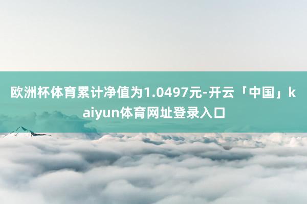 欧洲杯体育累计净值为1.0497元-开云「中国」kaiyun体育网址登录入口