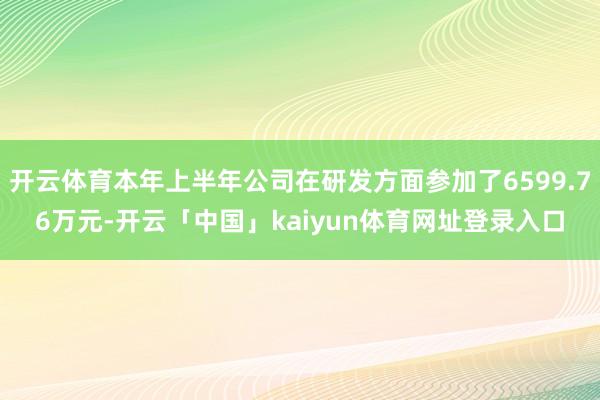 开云体育本年上半年公司在研发方面参加了6599.76万元-开云「中国」kaiyun体育网址登录入口