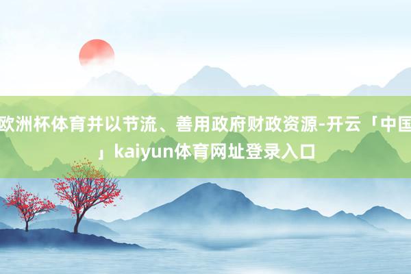 欧洲杯体育并以节流、善用政府财政资源-开云「中国」kaiyun体育网址登录入口