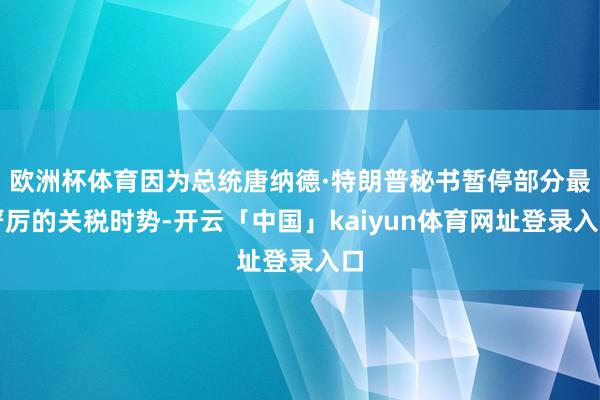 欧洲杯体育因为总统唐纳德·特朗普秘书暂停部分最严厉的关税时势-开云「中国」kaiyun体育网址登录入口